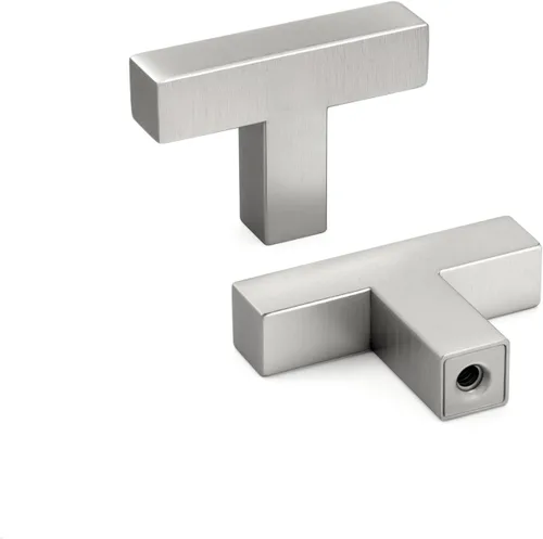 Miniatura 17 de homdiy Paquete de 1 tirador de gabinete de níquel cepillado de 3-3/4 pulgadas, manijas cuadradas de acero inoxidable para puerta de armario