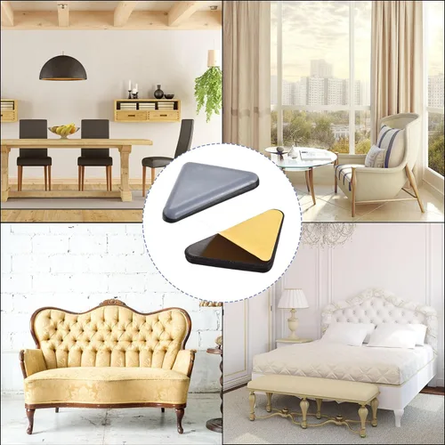 Miniatura 5 de uxcell 1.772 in x 1.378 in x 1.378 in triángulo PTFE muebles deslizantes, adhesivo autoadhesivo para pisos de madera, azulejos de cerámica