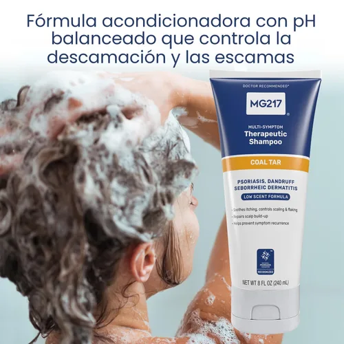 Miniatura 5 de MG217 Champú para la psoriasis con alquitrán de hulla, tratamiento terapéutico del cuero cabelludo, controla la picazón, descamación
