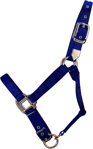 Miniatura 18 de Hamilton Caballo de lujo Halter, nailon de triple capa de 3/4 pulgadas con correa ajustable para la barbilla, potro o mini caballo, 100-200 libras