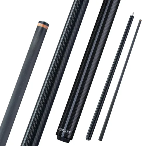 KONLLEN Taco de rotura de fibra de carbono, 58 pulgadas, 2 piezas, palo pesado para piscina con punta de 0.508 in, palo de billar profesional 04-