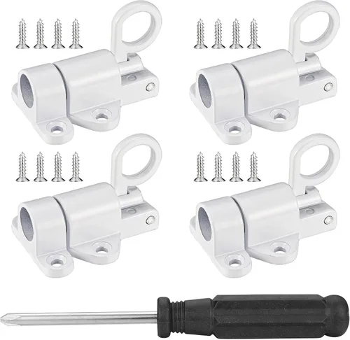 Miniatura 11 de 4 pestillos de cierre automático, pestillo de puerta de resorte para valla de madera, pestillos automáticos de puerta resistentes de seguridad, Negro