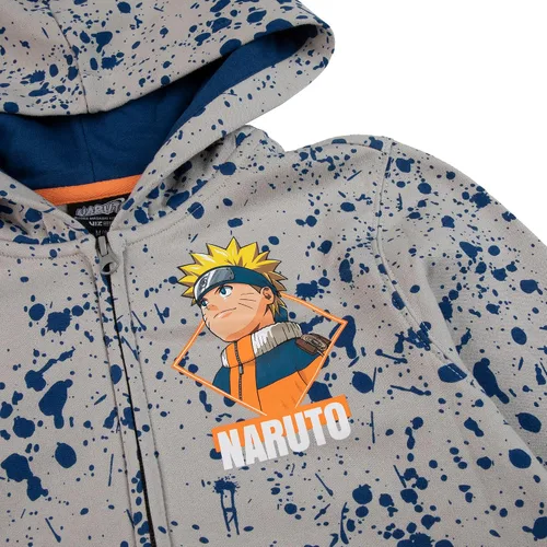 Miniatura 8 de Naruto Classic - Sudadera con capucha y cremallera gris para niños pequeños