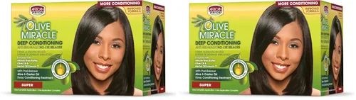 Miniatura 2 de African Pride Olive Miracle 1 Kit de retoque regular - Contiene aloe vera, aceite de ricino y biotina, 1 kit