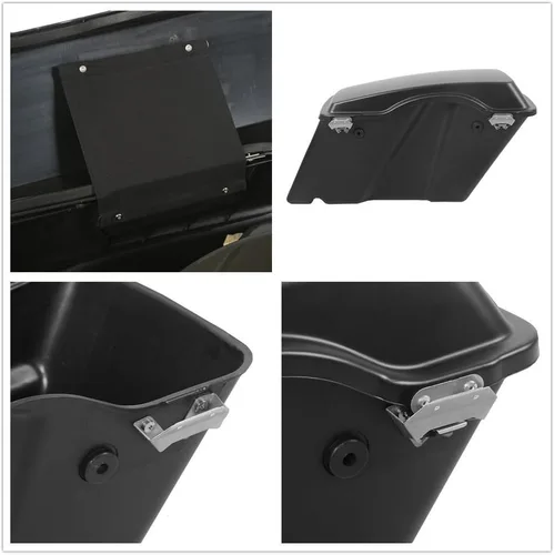 Miniatura 8 de Bolsas de sillín negras mate TCMT con cierre de tapa y forro de inserción de alfombra Compatibles con Harley Touring CVO Road Glide Road King Street