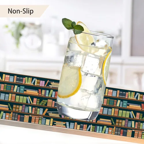 Miniatura 4 de Juego de 6 manteles individuales para estantería, resistentes al calor, lavables, antideslizantes, para decoración de fiestas, cocina, comedor, 12 x