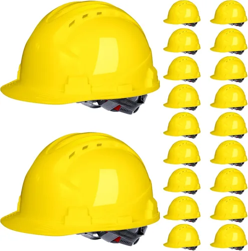 Miniatura 9 de Leumoi 20 Pack 4 Pt. Suspension Hard Hat Bulk Safety Helmets ABS Ratchet Hard Hats Adjustable Construction Hardhats with Vents and Cotton Brow Pad