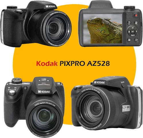 Miniatura 3 de Kodak PIXPRO AZ528 - Cámara digital de video Full HD de 16 MP (negro) con zoom óptico de 52x, paquete con accesorios que incluyen funda protectora