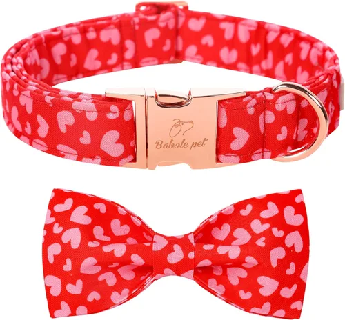 Miniatura 17 de Collares Verdes para Perros Pequeños, Lindo Collar de Pana para Perro con Corbatín, Hebilla de Metal de Seguridad, Collares Ajustables