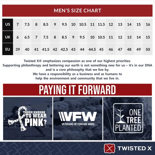 Miniatura 6 de Twisted X Botas de trabajo para hombre Lite Western de 12 pulgadas, botas de trabajo de cuero de grano completo con plantilla moldeada en X trenzado
