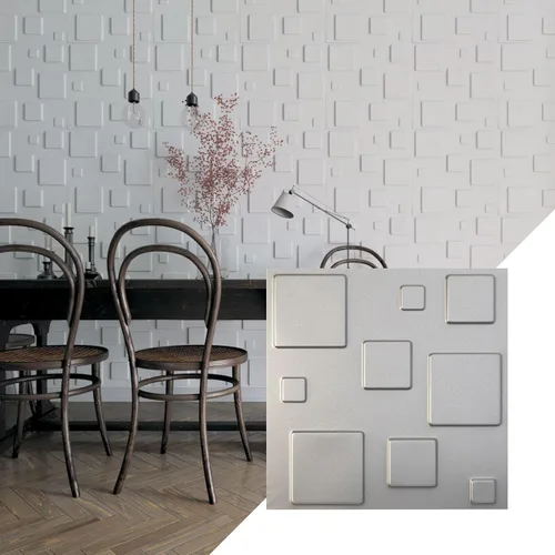 Miniatura 11 de Ekena Millwork Devon EnduraWall 19 5/8 pulgadas de ancho x 19 5/8 pulgadas de alto, panel decorativo de pared 3D, beige ahumado
