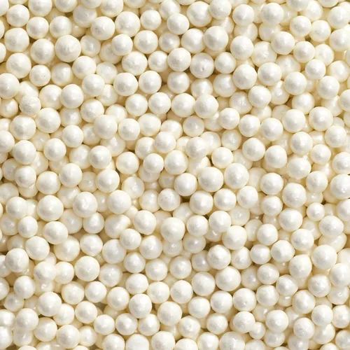 Miniatura 2 de DecoPac White Pearl Grand Nonpareils, gránulos elegantes en recipiente de mano, gránulos comestibles para pasteles de celebración, cupcakes, Blanco