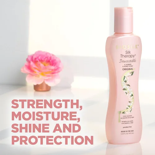 Miniatura 2 de BioSilk Tratamiento irresistible sin enjuague, humedad y reparación sin peso para todo tipo de cabello, aroma a jazmín y miel, sin sulfatos, sin