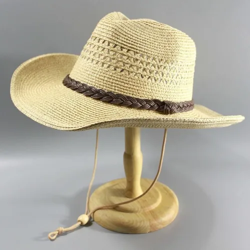 Miniatura 5 de CZDYUF - Sombrero de paja para hombre, ala ancha, plegable, gorra de hueso grande para hombre, talla grande, sombrero Fedora de 22.8in 23.6in Big