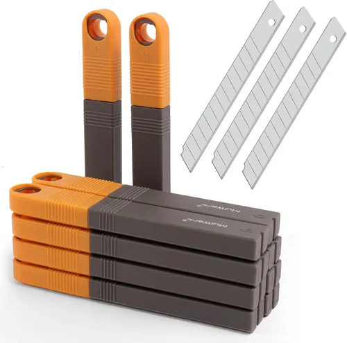 Miniatura 8 de Mulwark Juego de Cuchillo Utilitario Retráctil de Caja de 11 Piezas - Cuchillo de Artesanía Resistente con 10 Cuchillas de Corte de 9 mm de 30