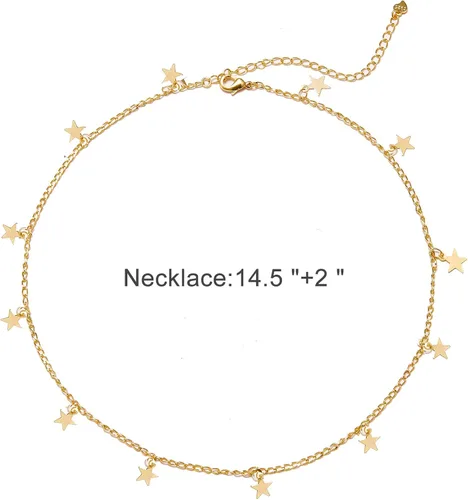 Miniatura 4 de Long tiantian Gargantilla de estrella dorada para mujer, gargantilla simple para adolescentes y niñas, Cobre, otro