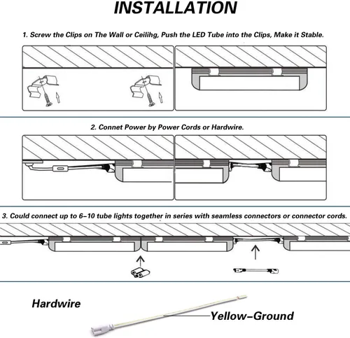 Miniatura 5 de Lámpara LED para tienda, 12 pulgadas, 5 W, 580 lm, cubierta esmerilada, 6500 K, tubo de luz integrado T5, salida alta, blanco más brillante, tubo