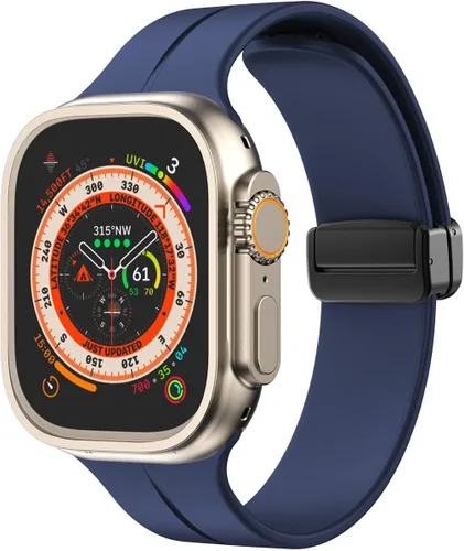 Miniatura 23 de Banda magnética compatible con Apple Watch de 38mm 40mm 41mm 42mm 44mm 45mm 46mm 49mm, mujeres y hombres, correa deportiva de silicona compatible