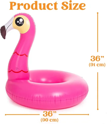 Miniatura 5 de JOYIN Paquete de 2 flotadores inflables de flamenco y unicornio para piscina, juguetes para decoración de fiesta, vacaciones de verano, lago, playa