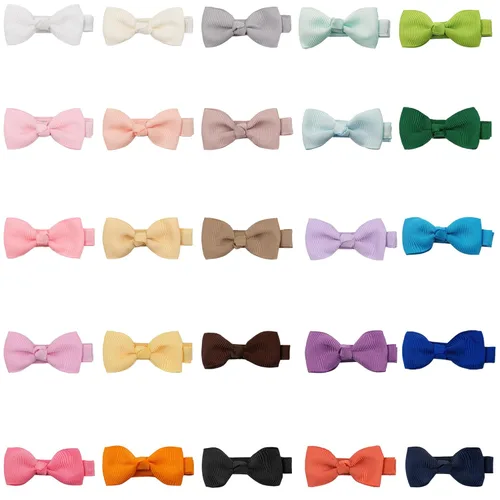 Miniatura 9 de CÉLLOT Pinzas para el pelo para bebés y niñas, 25 unidades, totalmente forradas, lazos para el pelo de 2 pulgadas, pinzas de cocodrilo para bebés