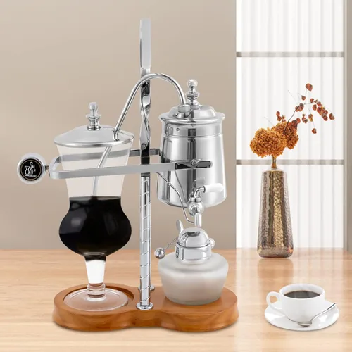Miniatura 2 de DYRABREST Cafetera sifón sifón, 5 tazas de sifón de mesa sifón (sifón), cafetera de mesa de borosilicato para el hogar, cafeterías y oficinas