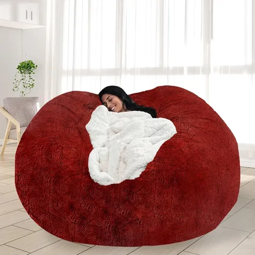 Miniatura 29 de Puf para adultos y niños sin relleno, sofá perezoso suave y redondo, funda de sofá de puf clásico, saco de amor para dormitorio, silla de lectura