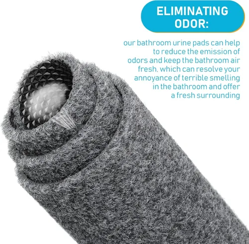 Miniatura 4 de Nuanchu Paquete de 6 tapetes de urinario para hombre, tapetes comerciales para baño, antideslizantes, absorción de agua, inodoro, lavables a granel
