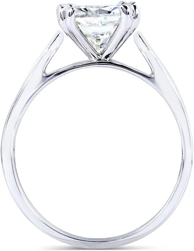 Miniatura 6 de Kobelli Anillo de compromiso con solitario moissanita de talla cojín 2 CTW oro blanco de 14 k