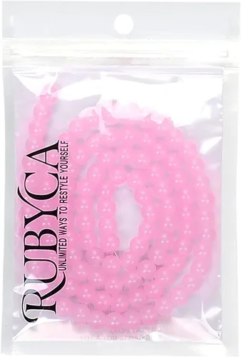 Miniatura 2 de RUBYCA 1 hebra 10MM Jade imitación ronda pintado recubierto de cuentas de vidrio DIY fabricación de joyas bebé rosa
