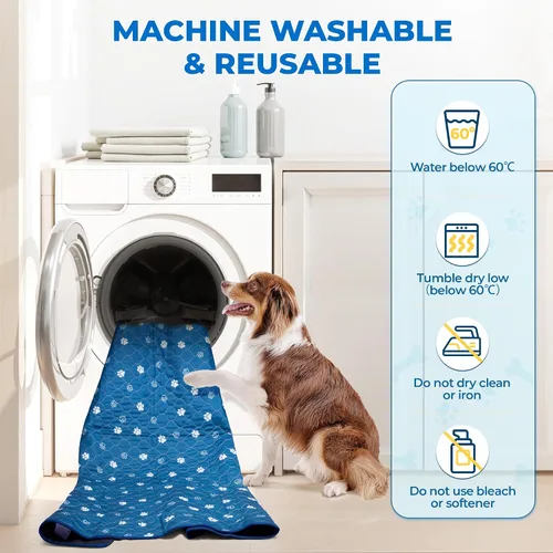 Miniatura 4 de Fostanfly Almohadillas Lavables para Orina de Perro, 1 Paquete 24''x72''(2x6 pies) Almohadillas Antideslizantes Reutilizables para Cachorros