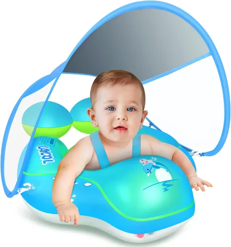 LAYCOL - Flotador de natación para bebé con toldo solar FPU 50+ para piscina, no se voltea, para bebés de 3 a 36 meses