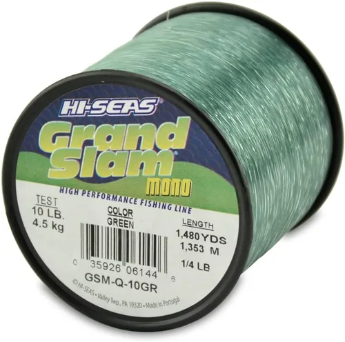Miniatura 51 de HI-SEAS Línea de pesca de monofilamento Grand Slam - Fuerte y resistente a la abrasión en transparente, rosa, verde, azul humo, amarillo Azul ahumado