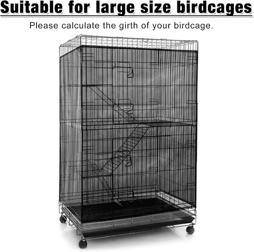 Miniatura 6 de Shappy Jaula grande para pájaros, cubierta de jaula de pájaros, red de malla ajustable suave y aireada para loro periquito guacamayo