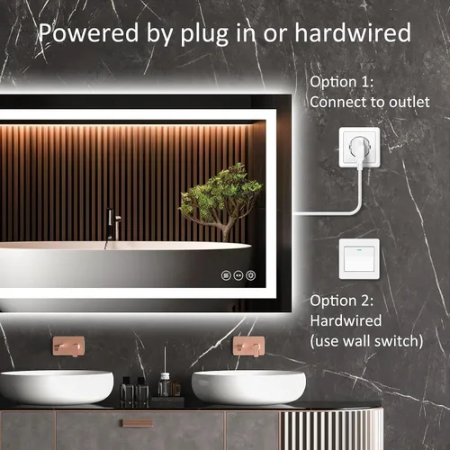 Miniatura 8 de Espejo de baño LED de 24 x 40 pulgadas, espejo de baño antivaho con luces, espejos de tocador iluminados montados en la pared, regulable