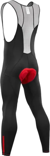 Miniatura 3 de qualidyne Pantalones con pechera de ciclismo para hombre, con acolchado 3D, térmicos, para clima frío, mallas largas para ciclismo
