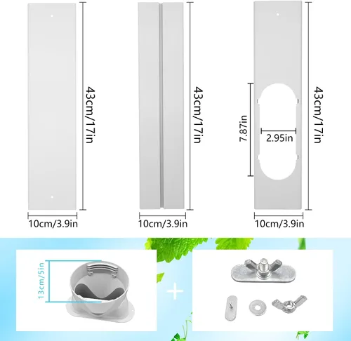 Miniatura 2 de Kit de ventilación de ventana de CA portátil con manguera de 5 pulgadas, kit de sellado de ventana de 6 piezas para aire acondicionado portátil, kit