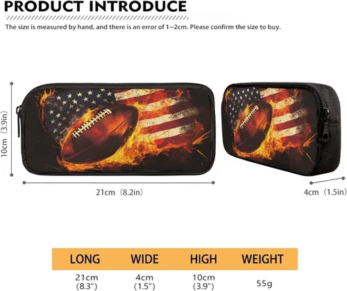 Miniatura 5 de FOR U DESIGNS Estuche para lápices de fútbol para niños, con la bandera estadounidense, con cremallera, bolsa para lápices para niños, pequeña bolsa