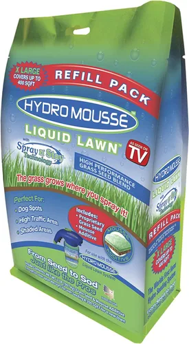 Hydro Mousse - Recarga de césped líquido, semillas de follaje festuca, 2 libras (Cubre hasta 400 pies cuadrados).