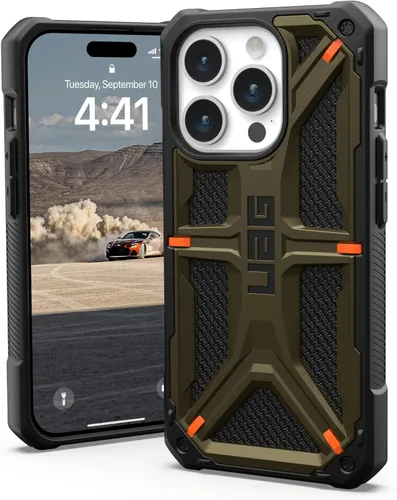 Miniatura 13 de URBAN ARMOR GEAR UAG Funda [versión actualizada] compatible con iPhone 15 Pro de 6.1 pulgadas, fibra de carbono Monarca, resistente, resistente