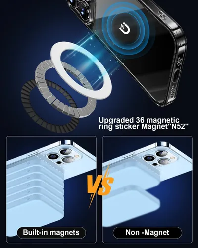 Miniatura 3 de Anillos adaptadores magnéticos 2 piezas compatibles con MagSafe, para Kindle Pop Socket Magnetic, para accesorios Magsafe y carga inalámbrica