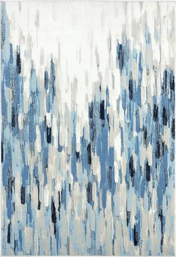 Miniatura 3 de Abani Rugs - Alfombra abstracta azul y beige de 7 pies 9 pulgadas x 10 pies 2 pulgadas, colección Porto Alfombra decorativa de estilo contemporáneo