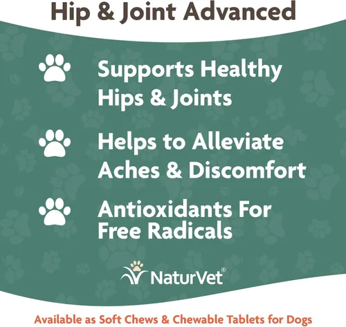 Miniatura 4 de NaturVet Senior Wellness Hip & Joint Advanced Plus Omegas Ayuda a apoyar la salud de la cadera y la función articular de tu mascota Apoya