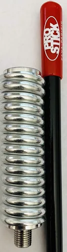 Miniatura 6 de Prostick Antena de radio CB negra de fibra de vidrio de 2 pies de 1000 vatios con resorte de acero inoxidable resistente