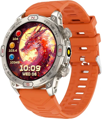 Miniatura 8 de Reloj inteligente para exteriores, responder llamadas, notificación de mensajes, reloj inteligente militar, compatible con iPhone, Android, linterna
