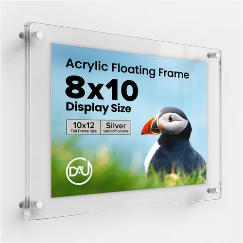 Miniatura 25 de Marco de acrílico flotante sin marco de 5 x 7 pulgadas, marco transparente para diploma, arte de pared, fotos y pinturas, marcos flotantes acrílicos