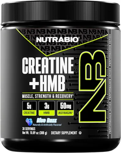 Miniatura 9 de NutraBio Creatina + HMB - Monohidrato de creatina con polvo de HMB para el crecimiento muscular, mayor fuerza - 30 porciones (sin sabor)