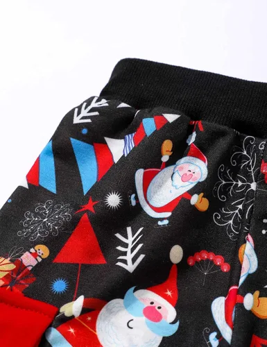 Miniatura 5 de MIGU Conjunto de 2 piezas de pantalones largos de manga larga con ciervos navideños para niño pequeño