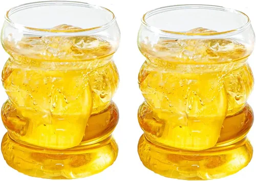 Miniatura 2 de Vasos de vidrio vintage creativos, vasos de agua transparentes ondulados, taza de café helado, vasos de entretenimiento para agua, leche, cerveza
