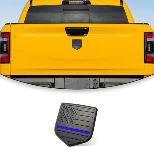 Miniatura 5 de Emblema de Bandera Americana para la puerta trasera RAM, emblema de bandera americana de ABS compatible con 2009-2018 Dodge RAM 1500 2500 3500 Línea