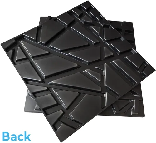 Miniatura 9 de Art3d 19.7 x 19.7 pulgadas (paquete de 12) rayas para panel de pared, color negro Negro (Stripes Black)